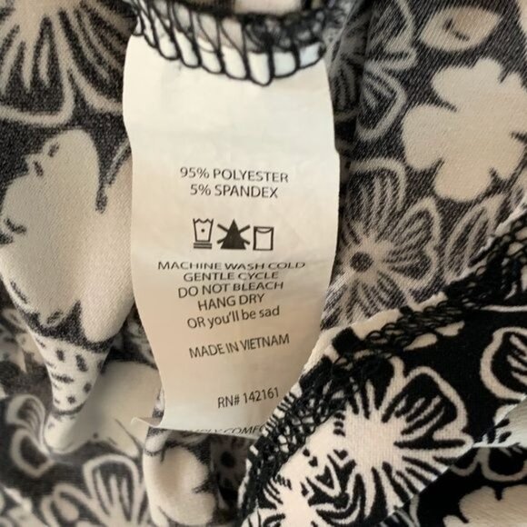 LuLaRoe Womens Skirt Small Black White Floral A Line Pull On Stretch Casual - Picture 5 of 8